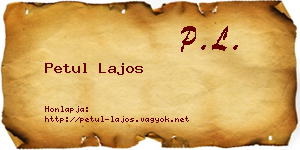 Petul Lajos névjegykártya